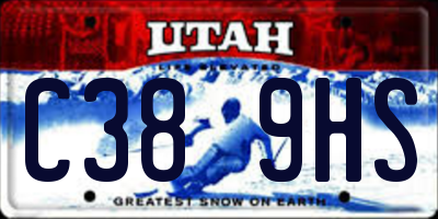 UT license plate C389HS