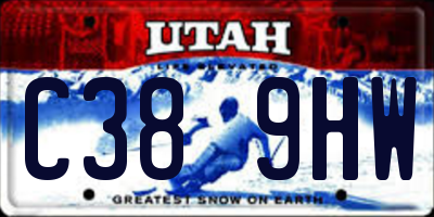 UT license plate C389HW
