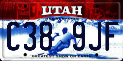 UT license plate C389JF