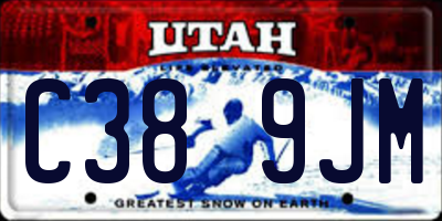 UT license plate C389JM