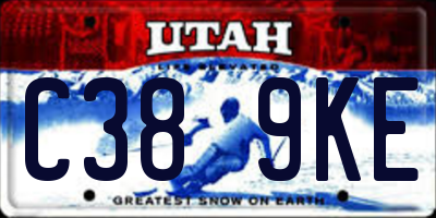 UT license plate C389KE