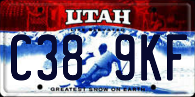 UT license plate C389KF