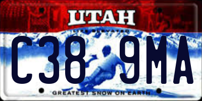 UT license plate C389MA