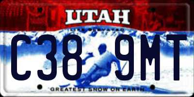 UT license plate C389MT