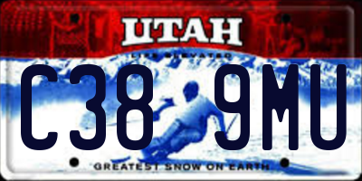 UT license plate C389MU