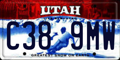 UT license plate C389MW