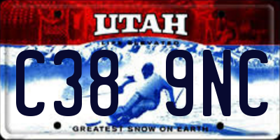 UT license plate C389NC