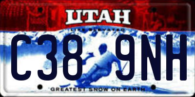 UT license plate C389NH