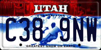UT license plate C389NW