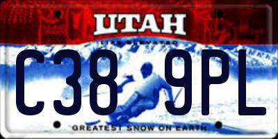 UT license plate C389PL