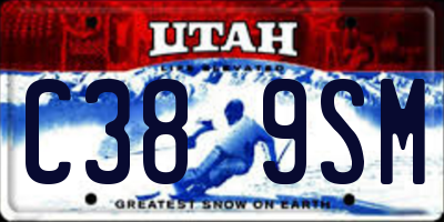 UT license plate C389SM