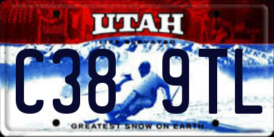 UT license plate C389TL