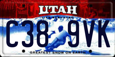 UT license plate C389VK
