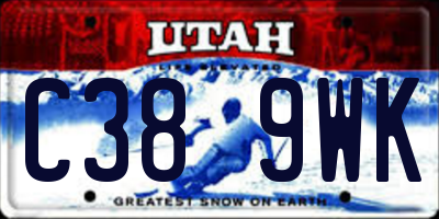 UT license plate C389WK