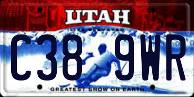 UT license plate C389WR