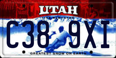UT license plate C389XI