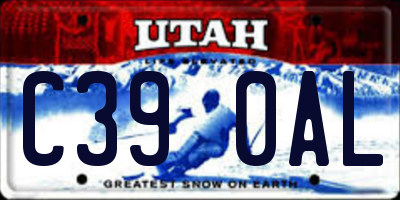 UT license plate C390AL