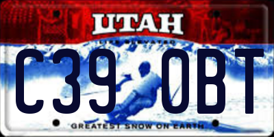 UT license plate C390BT