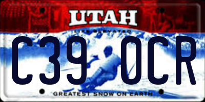 UT license plate C390CR
