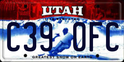 UT license plate C390FC