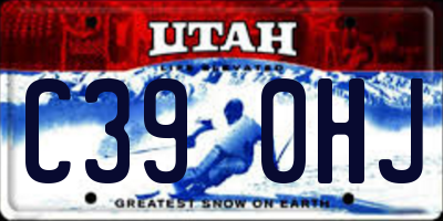 UT license plate C390HJ