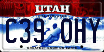 UT license plate C390HY