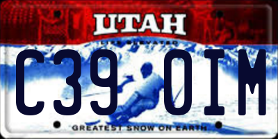 UT license plate C390IM