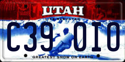 UT license plate C390IO