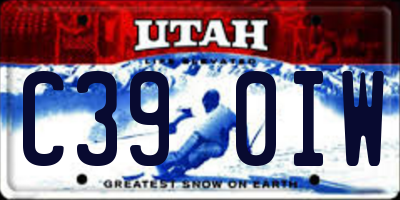 UT license plate C390IW