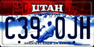 UT license plate C390JH