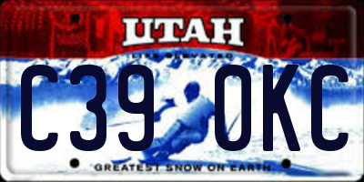 UT license plate C390KC