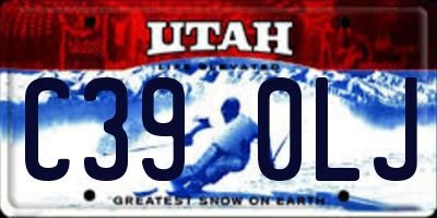 UT license plate C390LJ