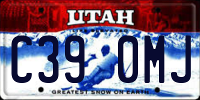 UT license plate C390MJ