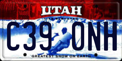 UT license plate C390NH