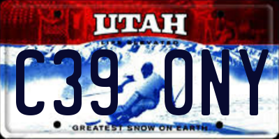 UT license plate C390NY