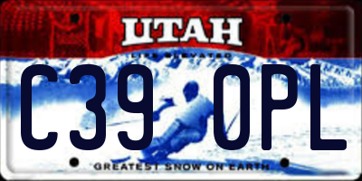 UT license plate C390PL