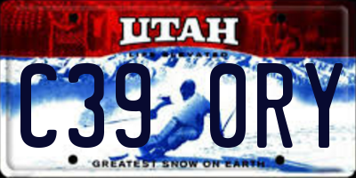 UT license plate C390RY