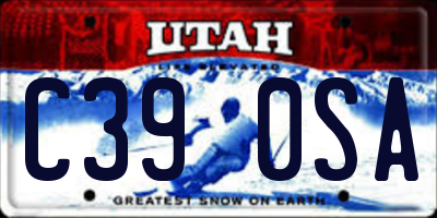 UT license plate C390SA