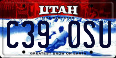 UT license plate C390SU