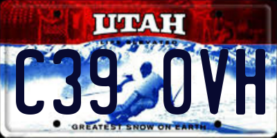 UT license plate C390VH