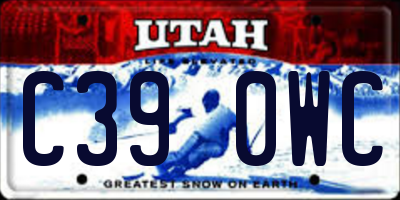 UT license plate C390WC