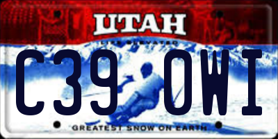 UT license plate C390WI