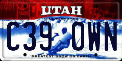 UT license plate C390WN