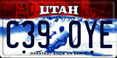 UT license plate C390YE