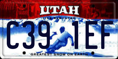 UT license plate C391EF