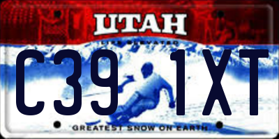 UT license plate C391XT