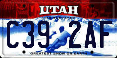 UT license plate C392AF