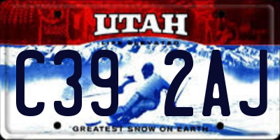 UT license plate C392AJ