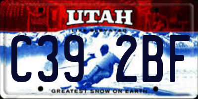 UT license plate C392BF