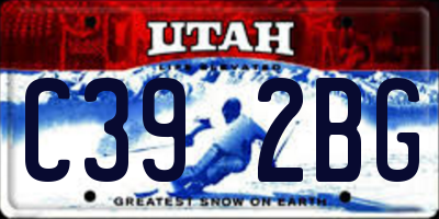 UT license plate C392BG